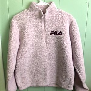 Fila pink teddy jacket